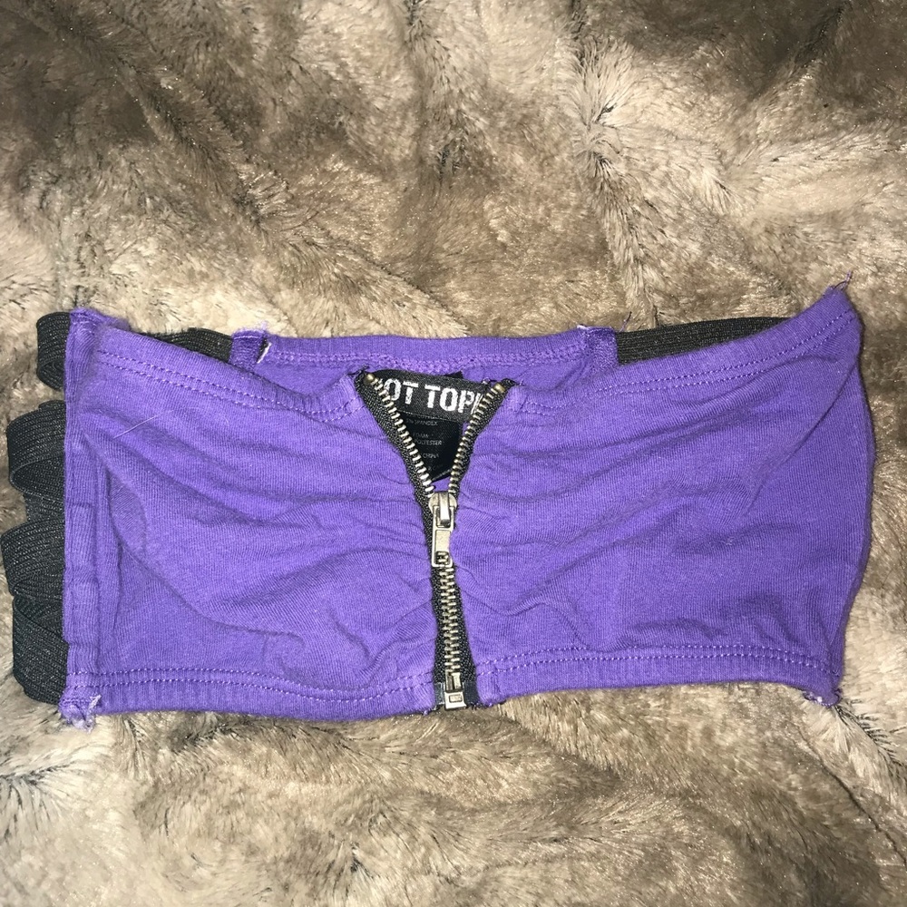 Strapless Purple Zipper Bra